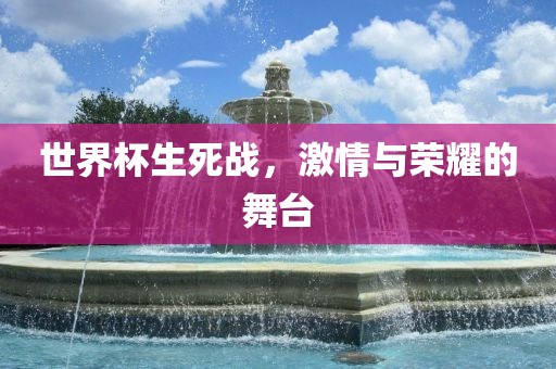 世界杯生死战，激情与荣耀的舞台眉山市正发家政服务有限公司