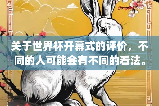 关于世界杯开幕式的评价，不同的人可能会有不同的看法。
