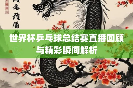 世界杯乒乓球总结赛直播回顾与精彩瞬间解析