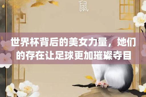 世界杯背后的美女力量，她们的存在让足球更加璀璨夺目