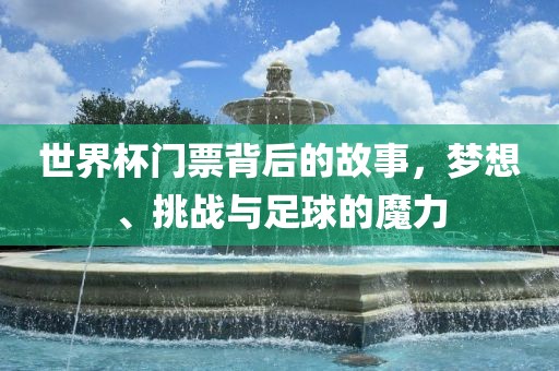 世界杯门票背后的故事，梦想、挑战与足球的魔力