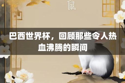 巴西世界杯，回顾那些令人热血沸腾的瞬间