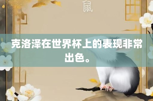 克洛泽在世界杯上的表现非常出色。