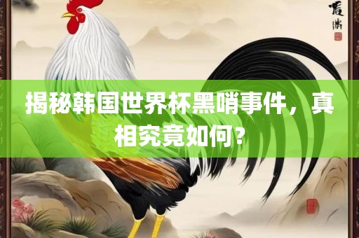 揭秘韩国世界杯黑哨事件，真相究竟如何？