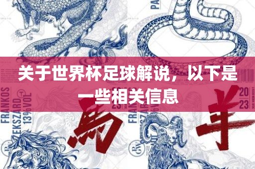 关于世界杯足球解说，以下是一些相关信息