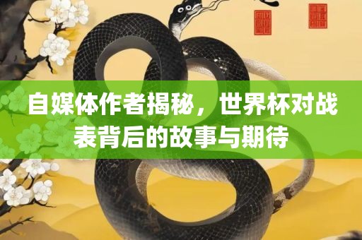 自媒体作者揭秘，世界杯对战表背后的故事与期待