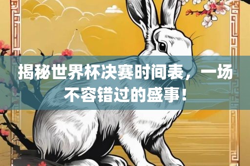 揭秘世界杯决赛时间表，一场不容错过的盛事！