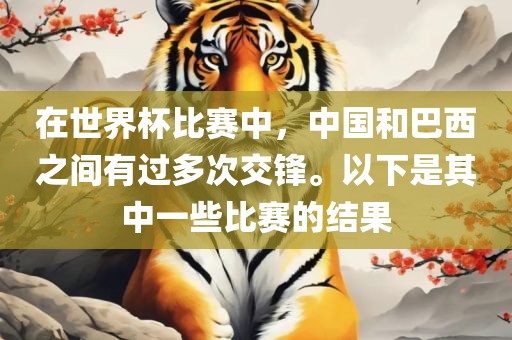 在世界杯比赛中，中国和巴西之间有过多次交锋。以下是其中一些比赛的结果眉山市正发家政服务有限公司