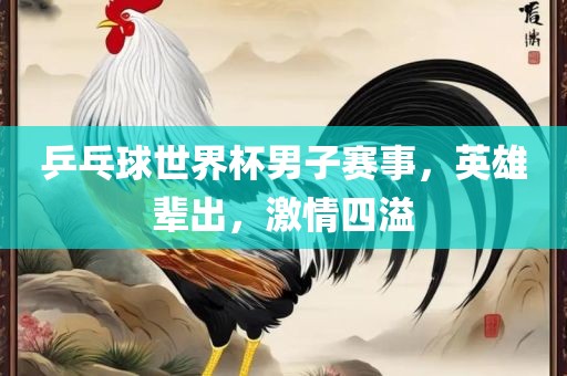 乒乓球世界杯男子赛事，英雄辈出，激情四溢