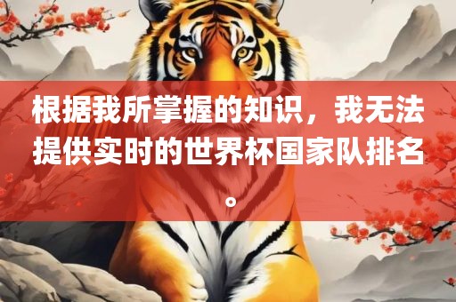根据我所掌握的知识，我无法提供实时的世界杯国家队排名。