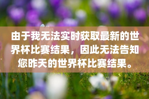 由于我无法实时获取最新的世界杯比赛结果，因此无法告知您昨天的世界杯比赛结果。