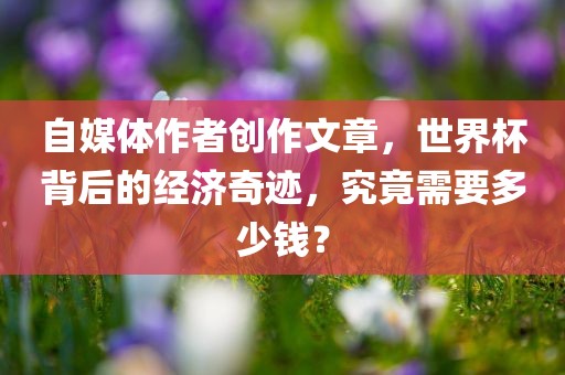 自媒体作者创作文章，世界杯背后的经济奇迹，究竟需要多少钱？