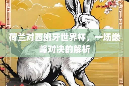 荷兰对西班牙世界杯，一场巅峰对决的解析眉山市正发家政服务有限公司