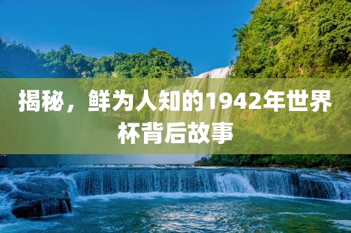 揭秘，鲜为人知的1942年世界杯背后故事眉山市正发家政服务有限公司