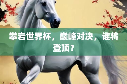 攀岩世界杯，巅峰对决，谁将登顶？