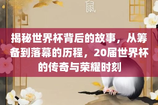 揭秘世界杯背后的故事，从筹备到落幕的历程，20届世界杯的传奇与荣耀时刻