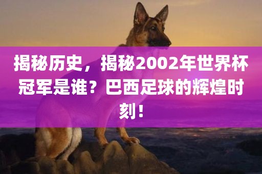 揭秘历史，揭秘2002年世界杯冠军是谁？巴西足球的辉煌时刻！