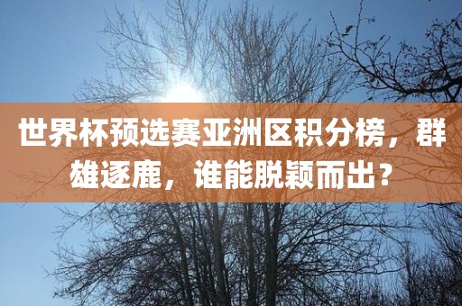 世界杯预选赛亚洲区积分榜，群雄逐鹿，谁眉山市正发家政服务有限公司能脱颖而出？