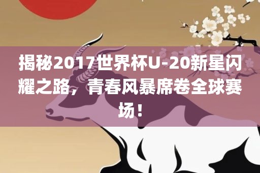 揭秘2017世界杯U-20新星闪耀之路，青春风暴席卷全球赛场！