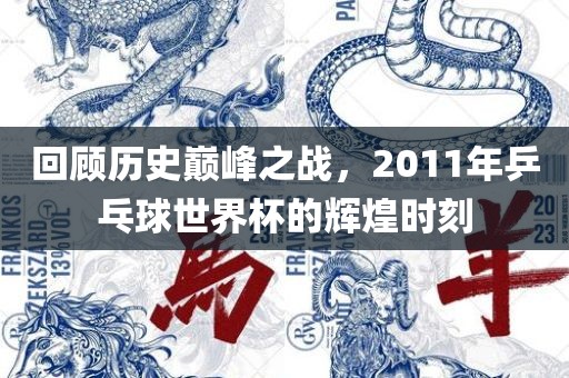 回顾历史巅峰之战，2011年乒乓球世界杯的辉煌时刻