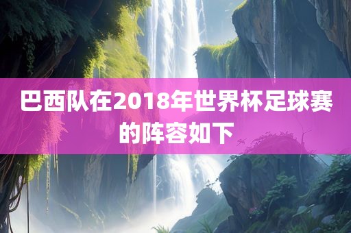 巴西队在2018年世界杯足球赛的阵容如下眉山市正发家政服务有限公司