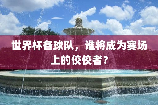 世界杯各球队，谁将成为赛场上的佼佼者？