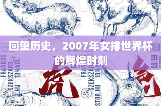 回望历史，2007年女排世界杯的辉煌时刻眉山市正发家政服务有限公司