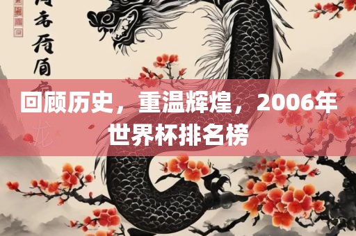 回顾历史，重温辉煌，2006年世界杯排名榜