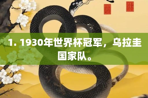 1. 1930年世界杯冠军，乌拉圭国家队。