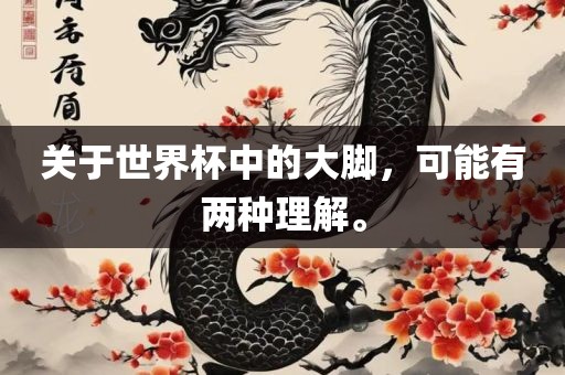 关于世界杯中的大脚，可能有两种理解。