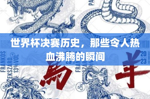世界杯决赛历史，那些令人热血沸腾的瞬间
