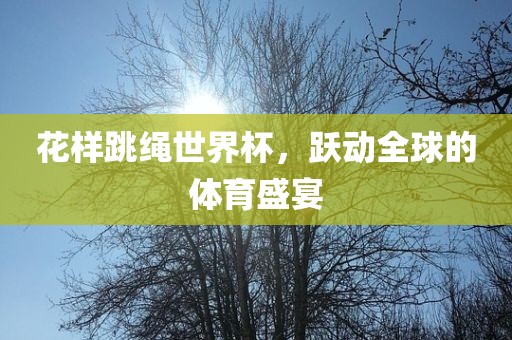 花样跳绳世界杯，跃动全球的体育盛宴眉山市正发家政服务有限公司