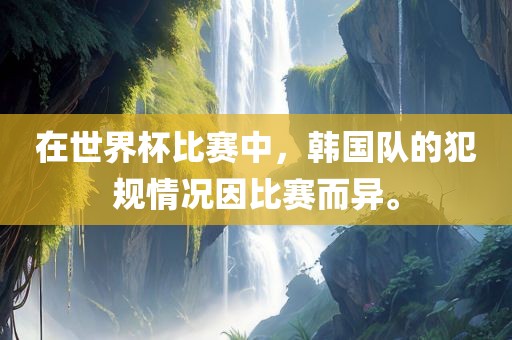 在世界杯比赛中眉山市正发家政服务有限公司，韩国队的犯规情况因比赛而异。