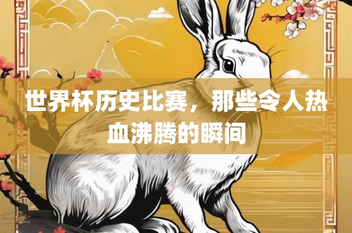 世界杯历史比赛，那些令人热血沸腾的瞬间
